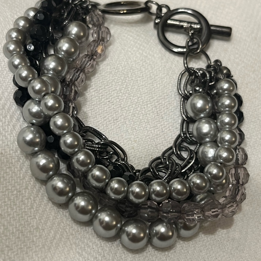 Black and silver bracelet